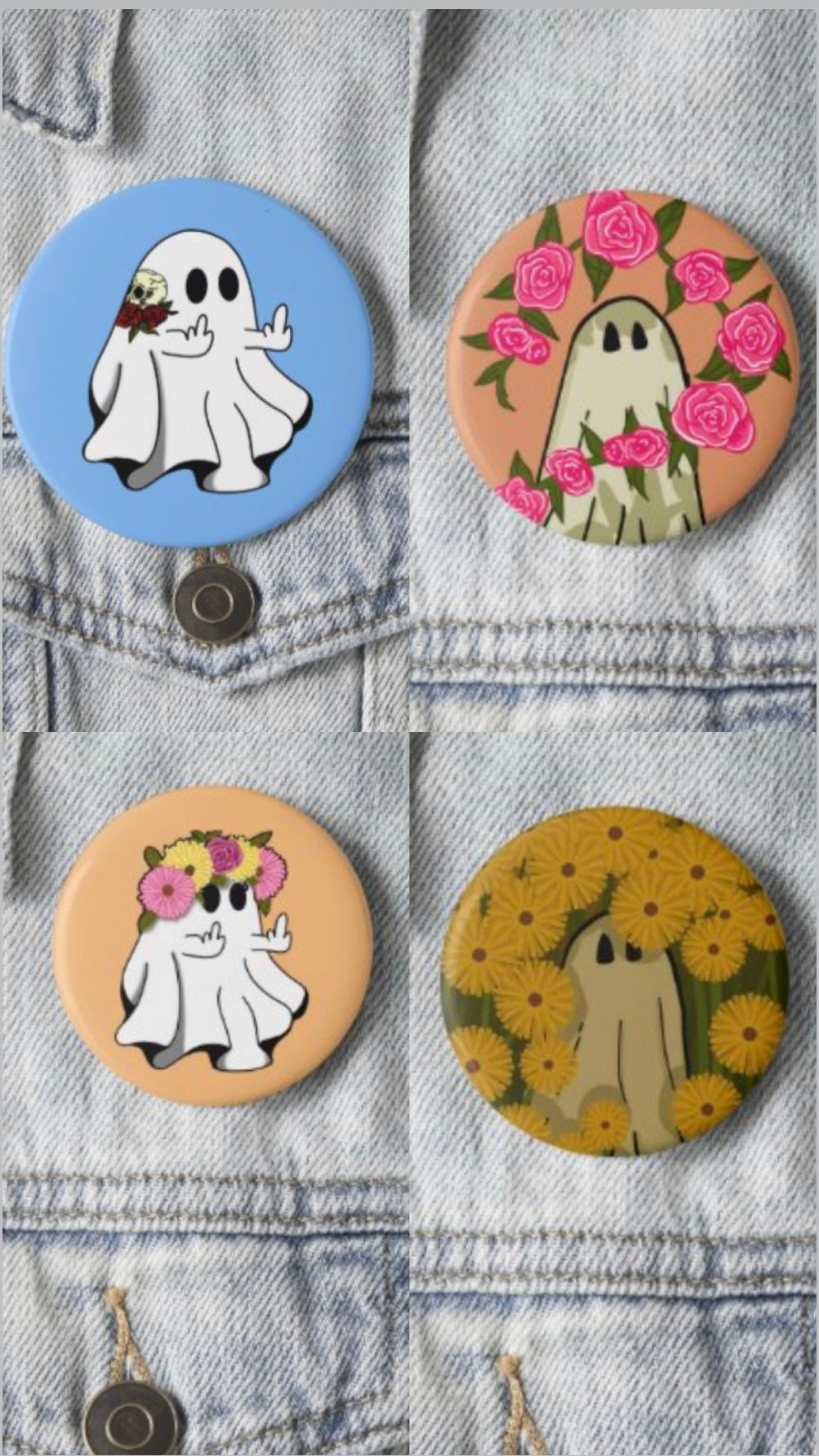 Ghostly Buddies Buttons