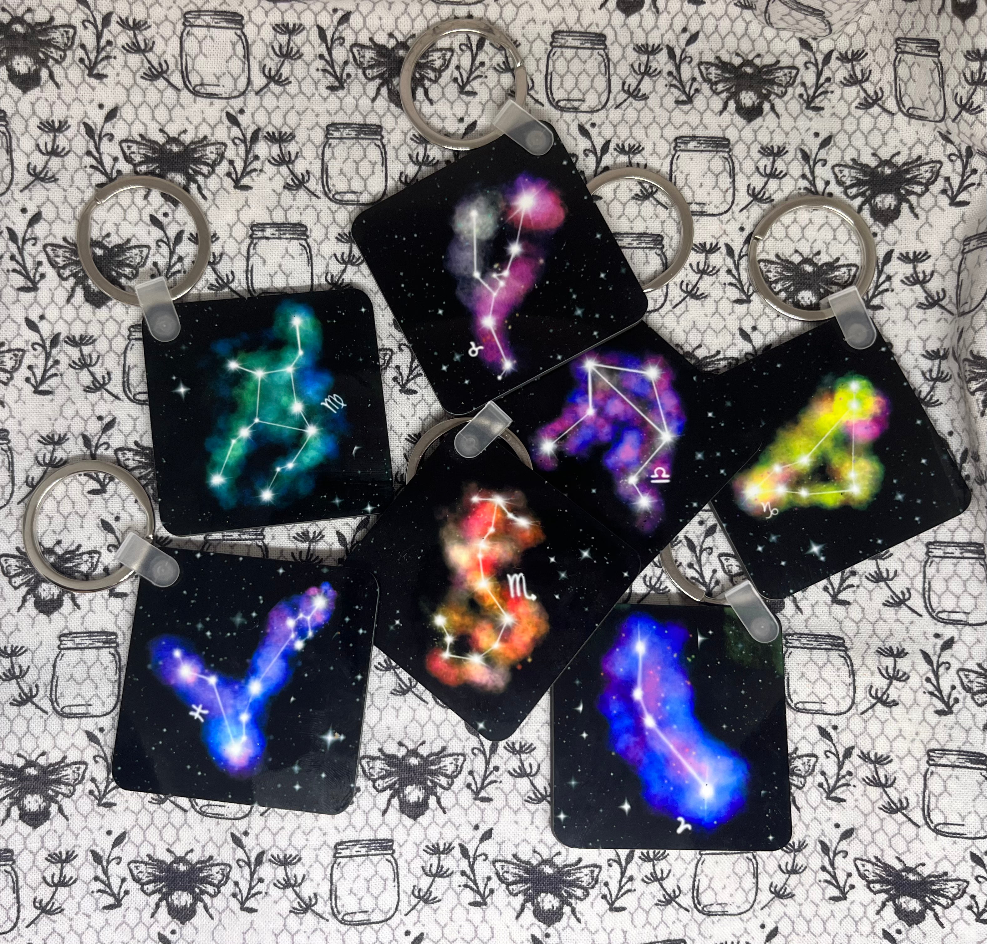 Zodiac Constellation keychains created by  DesignedbyAng