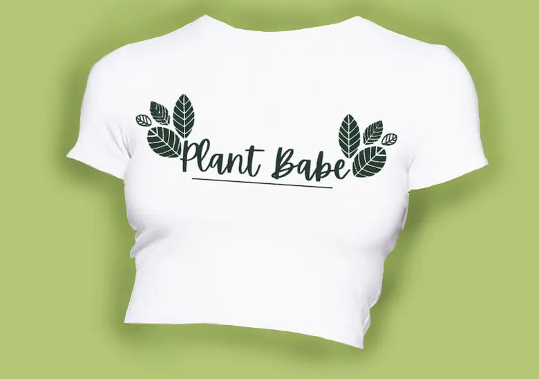 white  Plant Babe Crop top DesignedbyAng