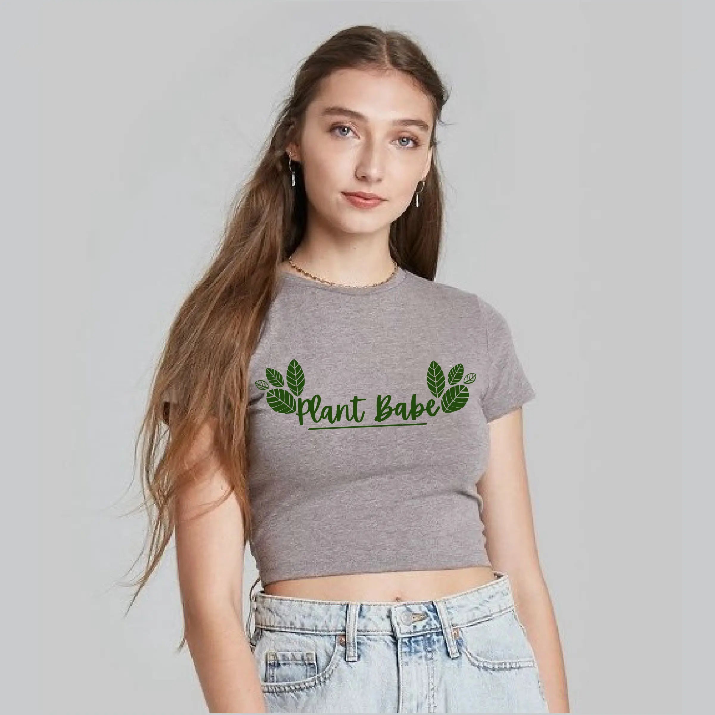  Gray Plant Babe Crop top DesignedbyAng