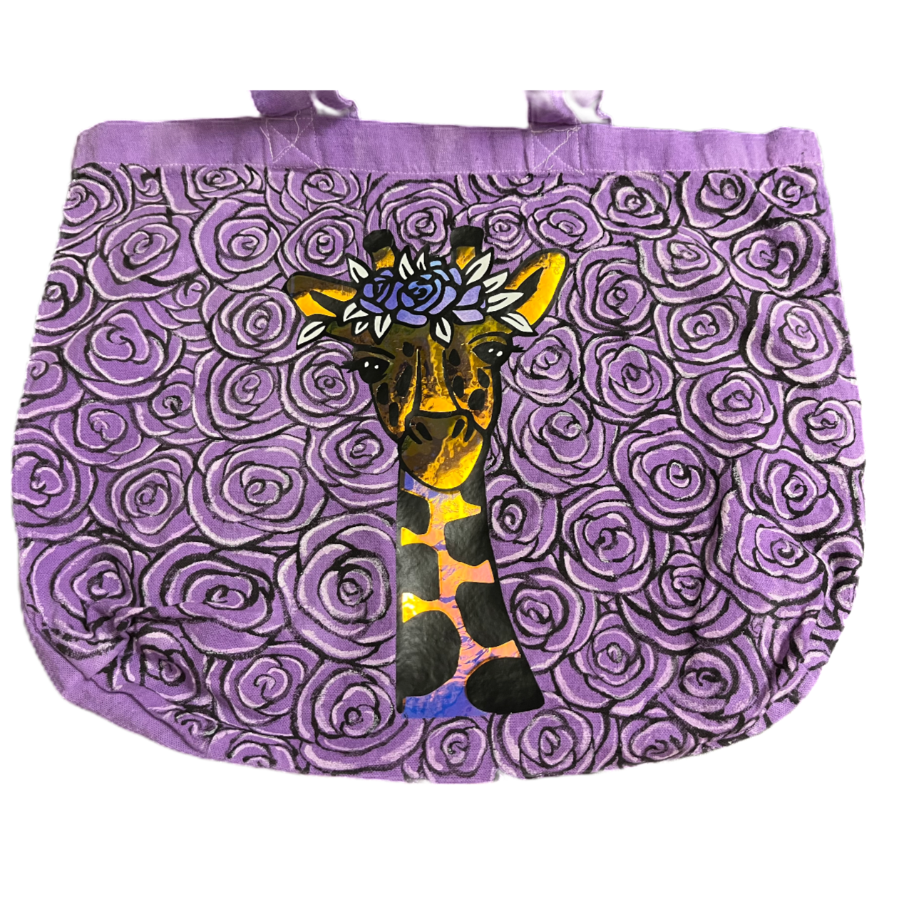 VioletGiraffe Holographic Cotton Tote DesignedbyAng